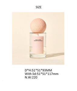 Venta al por mayor de botellas difusoras de vidrio transparente vacías de 80 ml con tapa de bola de diatomeas para aceites aromáticos - Product Image 2