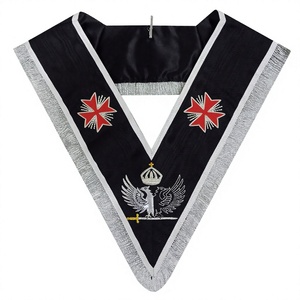 Rite écossais maçonnique AASR 30e degré collier brodé à la main - Product Image 1