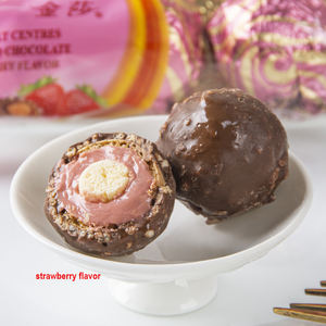 Boule de chocolat au lait saveur <span class=keywords><strong>caramel</strong></span>, cœur croustillant, bonbons au chocolat 36g, 3 pièces, chocolat au cacao, <span class=keywords><strong>noisette</strong></span>, saveur fraise - Product Image 4