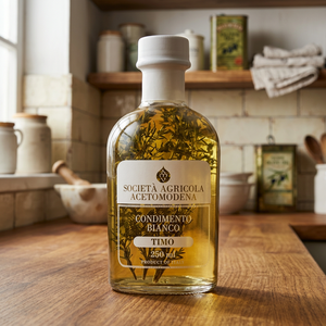 Acetomodena 250ml Vinaigre aromatisé à l'infusion de thym noir en format sauce Origine Italie Style Émilie-Romagne 12 bouteilles par boîte - Product Image 3