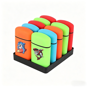 Briquet à gaz personnalisé avec logo, briquet coupe-vent pour fumer, briquet électronique, vente en gros, boîte de présentation en plastique moderne - Product Image 1