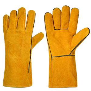 Gants de travail en cuir de vachette jaune de 10 pouces, personnalisables, de qualité supérieure, pour hommes, pour bus et camions, directement de l'usine - Product Image 4
