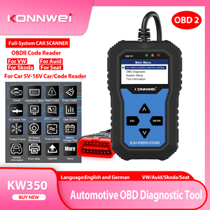 เครื่องมือวินิจฉัยรถยนต์ OBD2ระบบครบวงจร KW350เครื่องสแกนโอบีดีสำหรับที่นั่ง VW Audi Skoda ABS ถุงลมนิรภัยรีเซ็ตน้ำมันไฟ epb - Product Image 4