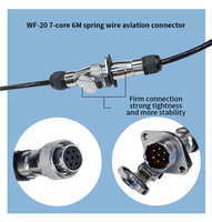 Cable de Extensión de 7 Núcleos y 6 Metros, 4 Canales, Enrollado, Resistente al Agua IP68, para Conexión de Cámara/MDVR en Semirremolques