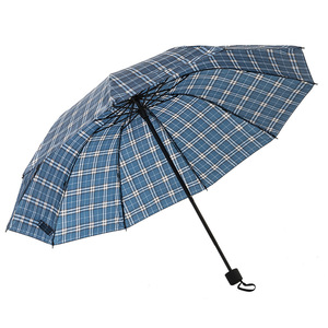 Impression City 10-Rib Checkered Umbrella Four-Section Pole Manual Three-Fold Adult Rain And Sun Umbrella - Product Image 5