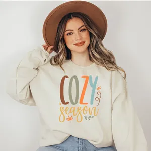 Bonjour citrouille chandails feux de joie bricolage Logos automne dans l'air automne Vibes fer <span class=keywords><strong>sur</strong></span> DTF transfert décalcomanies prêt à presser pour T-Shirts - Product Image 5