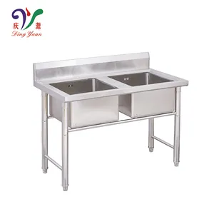 Low Price Kitchen Sink Manufacturer Commercial Stainless Steel Double sink Kuwait Restaurant equipment