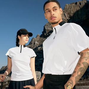 <span class=keywords><strong>Maglietta</strong></span> da <span class=keywords><strong>uomo</strong></span> personalizzabile con cerniera per primavera ed estate leggera Patchwork a maniche corte per Golf <span class=keywords><strong>Tennis</strong></span> pendolarismo - Product Image 1