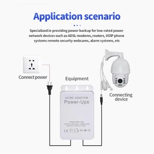 Treo Tường Mini UPS Với 800MAh 1200MAh 1800MAh 2000MAh Pin Dự Phòng AC Để DC 12V 2A UPS Cung Cấp Điện - Product Image 5