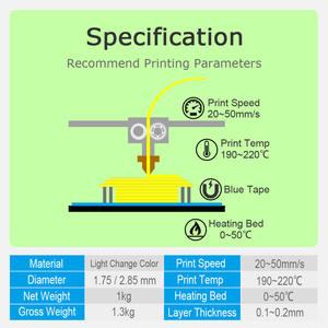Trípode de barra de impresora de luz UV de filamento de monitor 3D de inyección grande de alta resolución táctil que cambia de color - Product Image 5