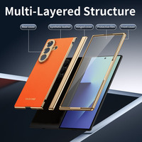 Funda Plegable de Cuero PU + PC para Samsung Galaxy Z Fold 8 Ultra con Protección Completa de Bisagra de Vidrio Templado y Cubierta Antigolpes