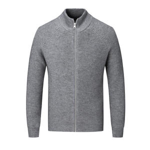 Suéteres con capucha de punto con cierre de cremallera de manga larga, cárdigan <span class=keywords><strong>para</strong></span> <span class=keywords><strong>hombre</strong></span>, tiradores de cremallera, suéteres de punto a rayas informales gruesos - Product Image 4