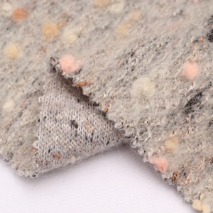 2023 Phong Cách Mới Đầy Màu Sắc Chấm Mềm Mại Thoải Mái Thoáng Khí Mohair Len Đan Tweed Boucle Vải Cho Phụ Nữ Áo Khoác Phù Hợp Với Ăn Mặc - Product Image 6