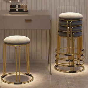 Light Luxury Home <b>Small</b> Bench Net Red Simple Round Stool Living Room <b>Small</b> Nordic Table Stool Creativity Home Furniture Modern - Product Image 1