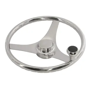 Non-directional 3 Spoke 3/4" Tapered Shaft For Marine Vessels Yacht Etc Boat Accessories Logo Custom Boat Steering Wheel