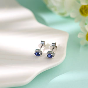 Pendientes de Zafiro Ovalados Hechos a Mano de Lujo, Oro Sólido de 18K, Regalo para Mujer, Boda, Compromiso, Fiesta - Product Image 5