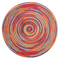 Sets de table ronds en coton tressé style bohème, teinture dégradée, multicolores, résistants à la chaleur, pour la salle à manger et la décoration de cuisine
