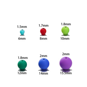 Cuentas de pintura acrílica de colores mixtos de 6-16 mm, cuentas redondas sueltas para accesorios de fabricación de joyería DIY. - Product Image 2