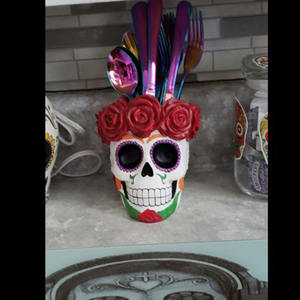 व्यास डे लॉस Muertos सजावट पेंसिल धारक खोपड़ी के दिन मृत मेकअप ब्रश धारक/पेंसिल धारक - Product Image 5