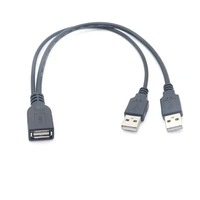 Cable de Extensión USB 2.0 Macho a Dos Hembras con Conductor de Cobre