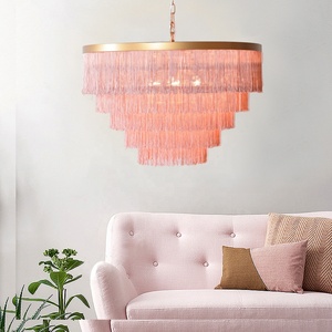 <span class=keywords><strong>Lampadario</strong></span> Moderno Decorativo con Cerchio Dorato in Macramè - Product Image 3