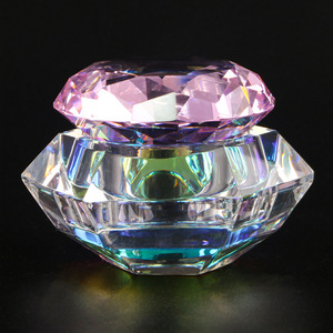 Bol à ongles en verre taillé diamant avec couvercle, récipient pour monomère liquide, coupelle de manucure, outil professionnel pour le nail art en salon - Product Image 4