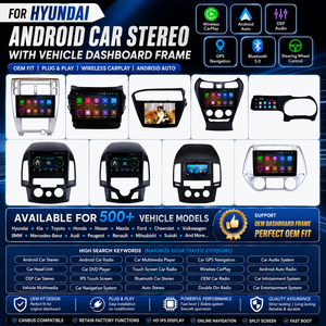 Cadre d'autoradio Android pour <span class=keywords><strong>Hyundai</strong></span>, lecteur multimédia de voiture, écran tactile, moniteur WiFi, GPS, stéréo, prise en charge de la caméra de recul - Product Image 6