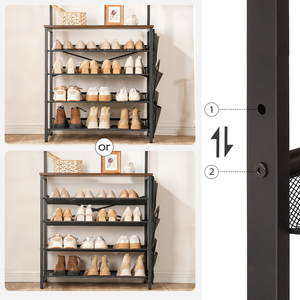 HOOBRO <span class=keywords><strong>Porte</strong></span>-<span class=keywords><strong>manteau</strong></span> en métal à 5 niveaux avec banc et rangement pour chaussures pour meubles de maison et couloir <span class=keywords><strong>industriel</strong></span> - Product Image 5