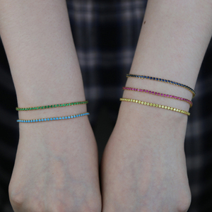 Pulsera <span class=keywords><strong>de</strong></span> cadena tipo tenis con circonitas cúbicas 5A <span class=keywords><strong>de</strong></span> colores 2026, joyería <span class=keywords><strong>de</strong></span> mano <span class=keywords><strong>de</strong></span> moda para mujer - Product Image 6