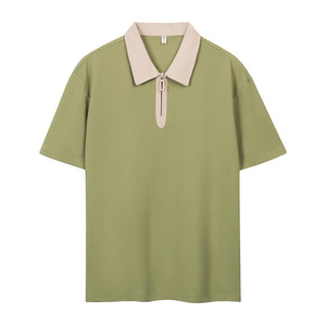 Polo à manches courtes, couleur unie, bordure contrastée, polyester, usage quotidien - Product Image 3