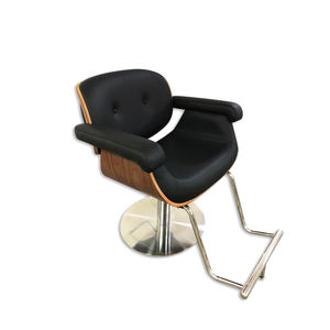 Bán Hot Vintage thợ cắt tóc hiện đại grey pháp da tổng hợp cơ sở thép không gỉ thủy lực Vàng Phong Cách salon tóc ghế - Product Image 4