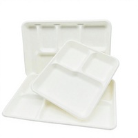 Assiette carrée en bagasse de canne à sucre avec couvercle, 10 pouces, écologique, réutilisable, jetable, moderne, pour desserts de mariage et de fête