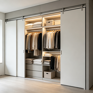 Armadio Moderno con Ante Scorrevoli in Legno Certificato CE, Personalizzabile, <span class=keywords><strong>per</strong></span> Camera da Letto - <span class=keywords><strong>Armadi</strong></span> Moderni <span class=keywords><strong>per</strong></span> Camera da Letto - Product Image 4
