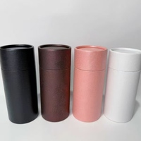 Tube en carton rond à deux couches biodégradable et recyclé pour emballage de bijoux, boîtes à bagues et boucles d'oreilles avec insert en mousse et couvercles transparents