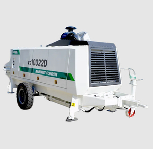 Bomba de Concreto Estacionaria Montada en <span class=keywords><strong>Remolque</strong></span> de 102m³/h XS10022D, Bomba Hidráulica Diésel con Tubería de Suministro, Manguera de Goma y Abrazadera de Tubería - Product Image 1