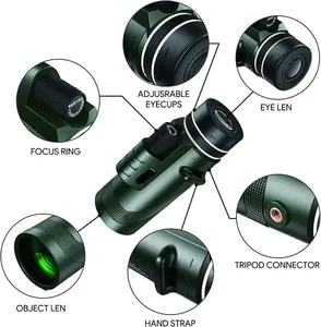 กล้องโทรทรรศน์แบบพกพา HD <span class=keywords><strong>80x100</strong></span> ซูมได้ ระยะไกล 5000 ม. พับได้ ขนาดเล็ก กำลังขยายสูง สำหรับการล่าสัตว์ กีฬากลางแจ้ง ตั้งแคมป์ และการเดินทาง - Product Image 2