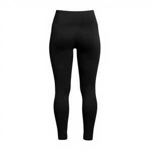 Leggings de yoga minimalistes taille haute élastique pleine longueur coupe ajustée couleur unie en Spandex et Polyester pour femme – Tenue de fitness - Product Image 1