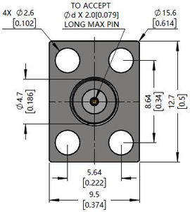 <span class=keywords><strong>SMA</strong></span> メス 4 穴角フランジ取り外し可能な RF コネクタ DC-27GHz ジャック内径 0.009-0.02 インチ 穴間隔 0.34 インチ X 0.222 インチ - Product Image 4