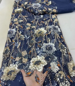 Abito Formale Estivo 2026 in Pizzo Francese, Tessuti in Pizzo per Donne, Pizzo Francese con Paillettes e Perline - Product Image 4
