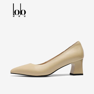 مضخات جلدية نسائية عصرية كعب مربع كلاسيكي للترفيه جلد طبيعي أنيق مدبب مريح شعار عمل خفيف - Product Image 3