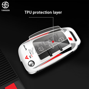 Étui de protection pour <span class=keywords><strong>clé</strong></span> de voiture style course compatible avec A3 A4 B8 B9 A6 C6 C7 Q3 Q5 Q7 TT, coque de protection intelligente pour télécommande, <span class=keywords><strong>porte</strong></span>-clés - Product Image 4