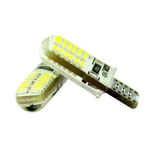 Ampoule LED en silicone T10 3014 24SMD, lumière de stationnement à allumage constant et clignotante, lampe de plaque d'immatriculation, double face en cristal - Product Image 1