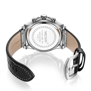 Reloj Megir 2081 en Oferta, Reloj Deportivo de Cuarzo para Hombre, de Acero, con Correa de Cuero, Cronógrafo, Estilo Lujoso - Product Image 3