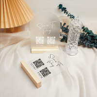 Base de Acrílico Transparente Personalizada con Código QR y Base de Madera Desmontable para Uso Comercial, Precio de Fábrica
