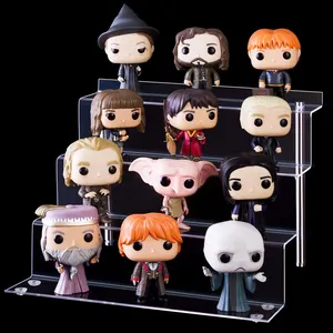 4 Tier Shelf Pop Figures Cupcake Custom Clear Acrylic Riser Display Stand for Collectible