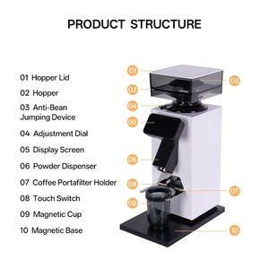 <span class=keywords><strong>Molinillo</strong></span> de <span class=keywords><strong>Café</strong></span> Automático de Doble Uso, Doméstico y Comercial, con Pantalla Táctil Tipo Tablet, de Acero Inoxidable, con Muelas Planas de 64 mm, 110V 220V - Product Image 3