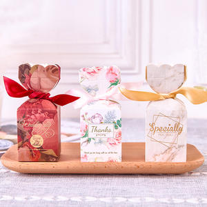 现成结婚糖果礼品盒花卉设计纸盒，用于客人的糖果和鲜花礼物 - Product Image 6