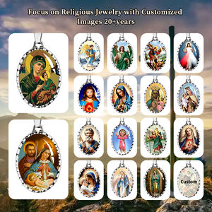 Colgante brillante de GIVELUCK, imagen de joyería religiosa, patrón personalizado de "Nuestra Señora del Perpetuo Socorro" para discusión al por mayor - Product Image 5