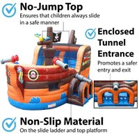 Tente et table gonflables commerciaux ADS 2205203 - Toboggan gonflable pour enfants en forme de bateau pirate - PVC sans plomb et ignifuge - Garantie 7 ans