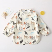 Bavoirs pour bébé et tout-petit à manches longues en PU imperméable certifiés BSCI/SEDEX/FCCA/OEKO avec poche récupératrice de nourriture